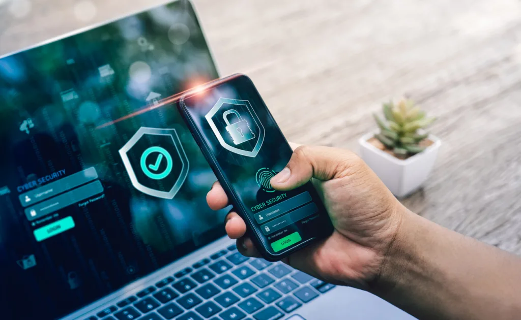 Person enhancing cyber security on devices
